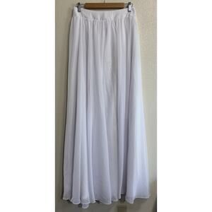 NWT Bridess Women’s Size 8 Long White Maxi Skirt Bridal Wedding Ceremony Chiffon